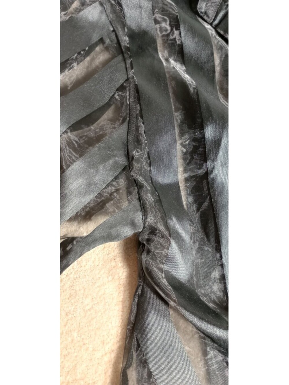 Kaktus Jacket Womens Black Stripe Sheer Organza Fairy Formal Event Artsy Gala XL - Picture 15 of 16